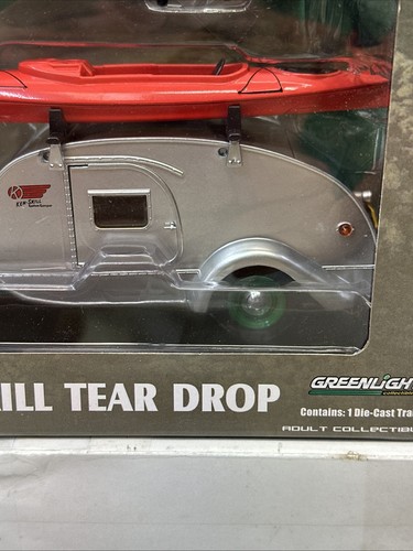 Greenlight 1:24 Hitch & Tow 1947 Ken Skill Tear Drop Camper Trailer Chase New - Picture 2 of 5