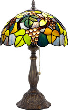 Tiffany Table Lamp Stained Glass Lamp 12X12X19 Inch Antique Reading Light Amber