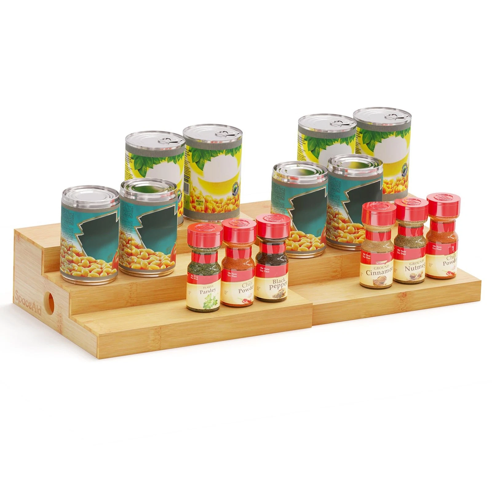 Spice Rack Organizer for Cabinet, Kitchen Pantry Spices Storage Rack for Cabi...