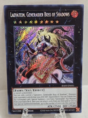 1ST ED LAEVATEIN, GENERAIDER BOSS OF SHADOWS SECRET RARE RA05-EN051 YUGIOH CARD 