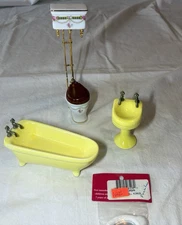 1:12 Bathroom Reutter Porcelain toilet with a TUB / SINK - DOLLHOUSE MINIATURES