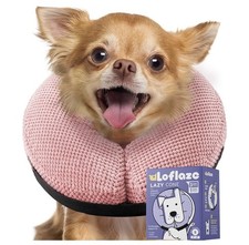 Loflaze Soft Inflatable Dog Cone For Small Dogs Or Cats-Neck Donut. Pink  S 