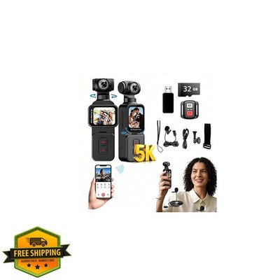 MUOXUEQN 5K pocket vlogging camera 32gb touchscreen