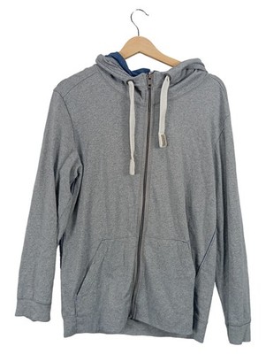 TOM TAILOR Herren Kapuzenpullover Gr. 38/M Grau Reißverschluss Casual