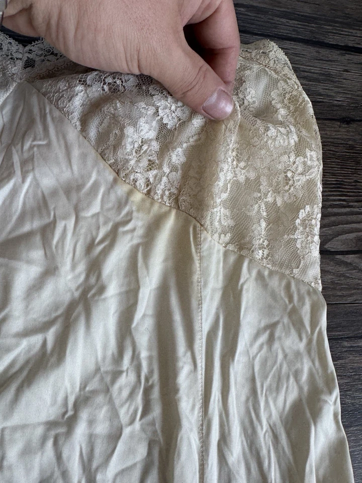 Camisón vintage Penney's Adonna para mujer 36 encaje sin cordones años 50 60 camisón lencería Foto 2 de 4