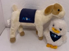 🌊 Aflac Plush Goat Imposter Baa + Duck Clip Both with Sound EUC - E3