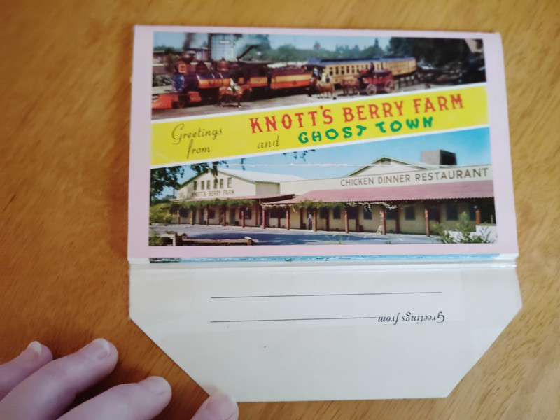 Vintage Knott's Berry Farm Post Card Mailer with Attached Photos
