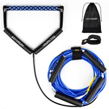75FT No Stretch Dyneema Wakeboard Rope and Handle, 4 Sections Floating Wakebo...