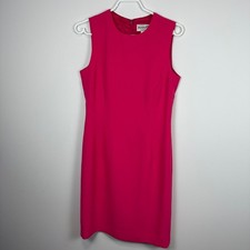 VINTAGE Pendleton Hot Pink Sleeveless Sheath Dress Size 4 Made in USA