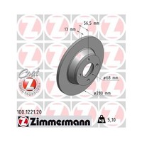2X Zimmermann Bremsscheibe Coat Z Vorderachse Ø 280Mm FüR Audi 100.1221.20