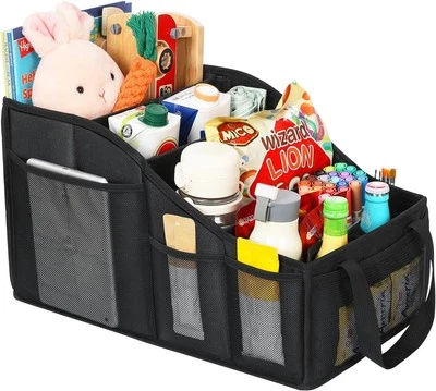 YOHOOLYO Auto Organizer Kinder Rücksitz mit 4 Fächern und 4 Getränkehalter