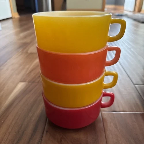 Fire King D-Ring Soup Mugs Set Of 4