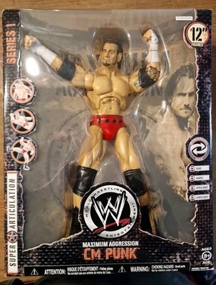 WWE Maximum Aggression CM Punk Figur Series 1 Jakks Pacific Super Articulation 