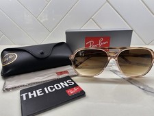 NEW Ray-Ban BILL RB2198 60mm Pilot Sunglasses Havana Brown Gradient Lens Unisex