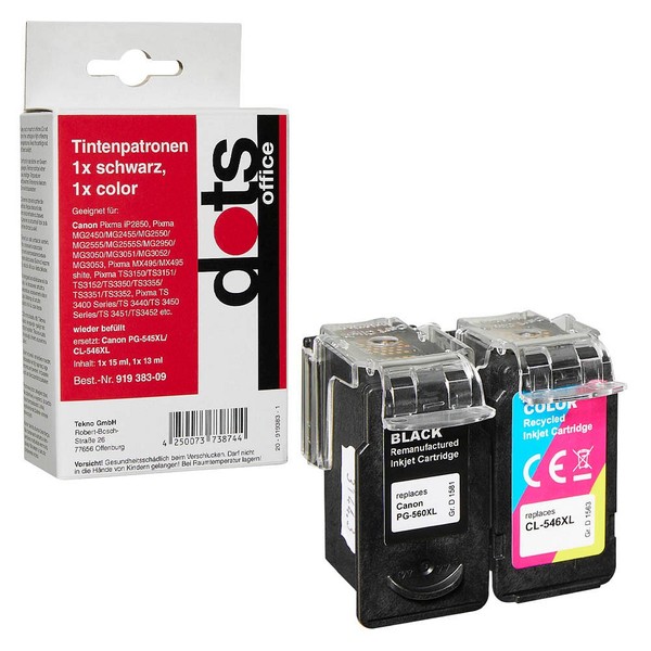 dots Schwarz, Color DruckköPfe Kompatibel Zu Canon PG-545XL + CL-546XL,...-image