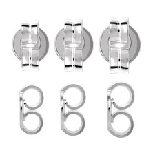 14K Solid White Gold Earring Friction Back Medium Weight 4.6-6.8mm