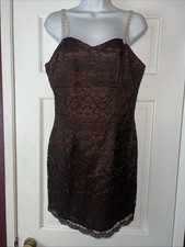 Vintage My Michelle Dress Sz 11/12 Lace Sleeveless Burgundy