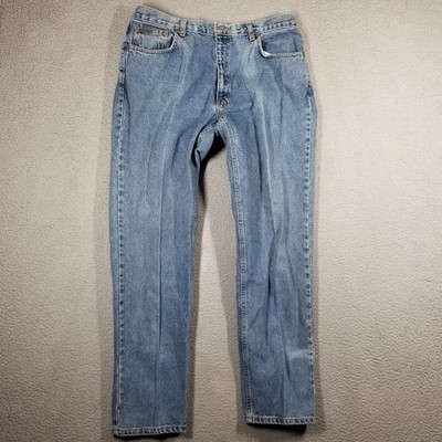 Vintage Calvin Klein Jeans Mens 36 Blue Denim Made USA Straight Leg Union 90s