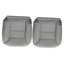  Driver and Passenger Side Bottom Replacement Leather Seat Cover Pewter Gray 