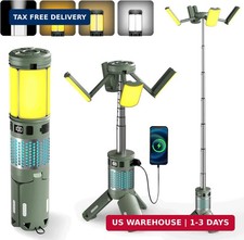 Telescopic Camping Lights, Rechargeable Camping Lights with Stand,12000mAh Colla