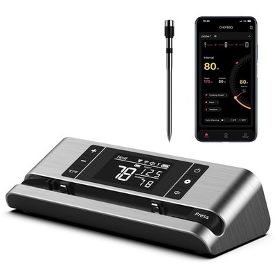 Wireless Smart Meat Thermometer with Dual-Sensor Probe, 500FT Remote Monitori...