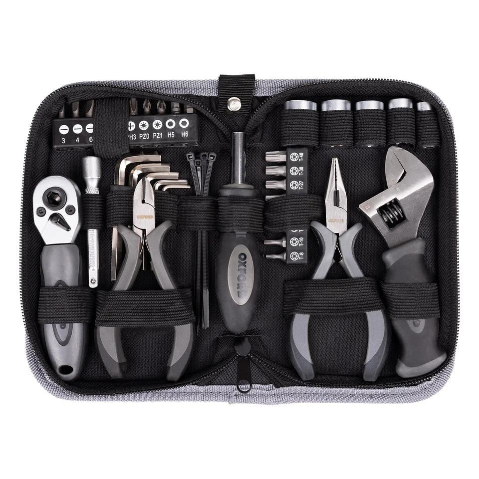 Kit de herramientas para motocicleta Oxford Tool Kit Pro V2 - 35 piezas con juego Torx de 8 piezas - Imagen 1 de 4