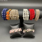 Vintage Costume Jewelry Lot of 8 Bracelets Faux Pearl Rhinestone Beaded Mix