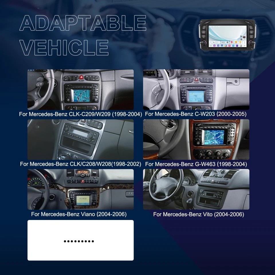 For Mercedes Benz C-W203 CLK-W209 7" Android 15 Car GPS Navi Radio Stereo 2+64GB Foto 2 de 4