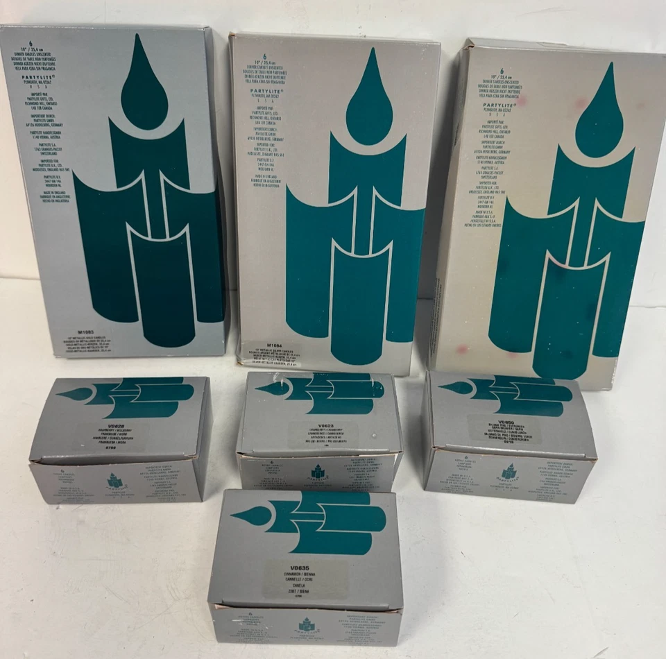 LOTE x39 Partylite 10" velas metálicas prata/ouro/vermelho cônicas M1084 83 V0650 623 - Imagem 2 de 4