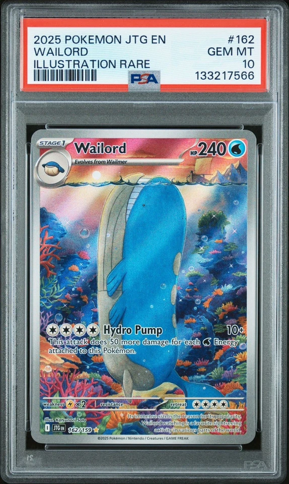 POKEMON 2025 Journey Together Illustration Rare WAILORD #162 PSA 10 Gem Mint - Image 3 of 3