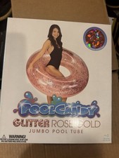B  D GROUP Glitter Pool Tube 48" - Rose Gold Glitter
