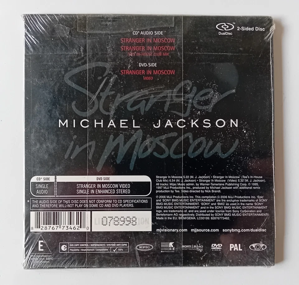 Michael Jackson – Stranger In Moscow DualDisc 2006 CD /DVD Brand New Foto 3 de 4