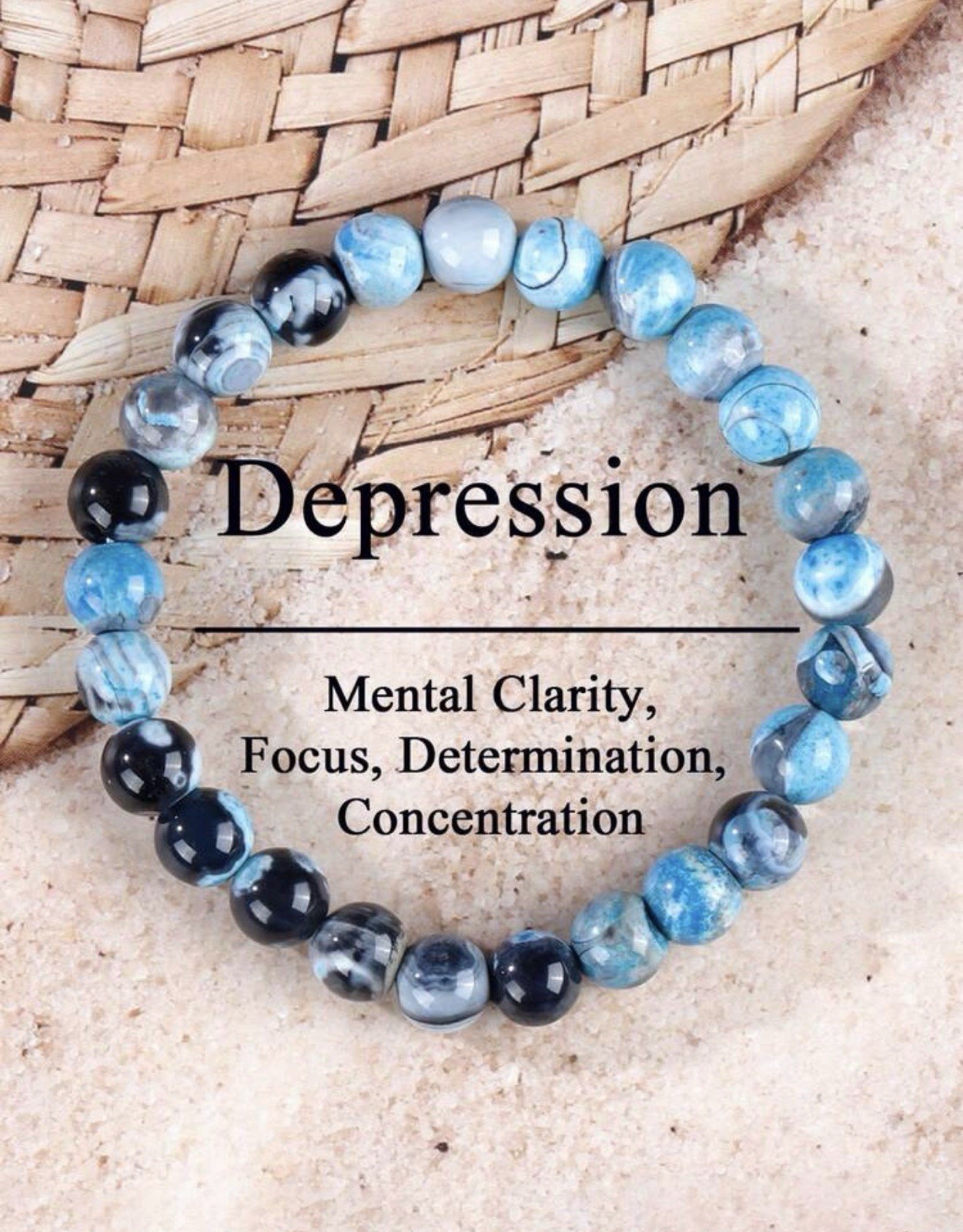 Bracelet agate bleue perles naturelles style bohème pour votre quotidien