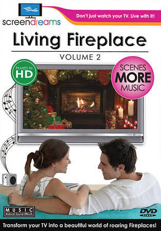 Living Fireplace - DVD screensaver by screendreams - HD widescreen (2005,  DVD) 181886000053