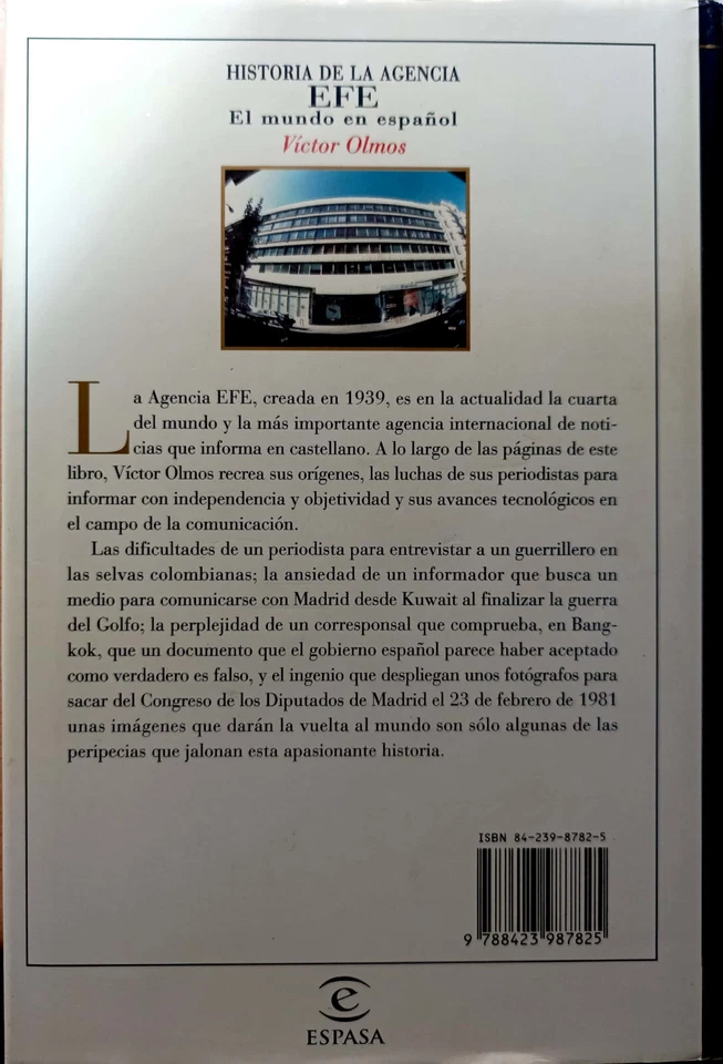 Libro "Historia de la Agencia Efe" - El Mundo en Español - Victor Olmos - Imagen 2 de 2