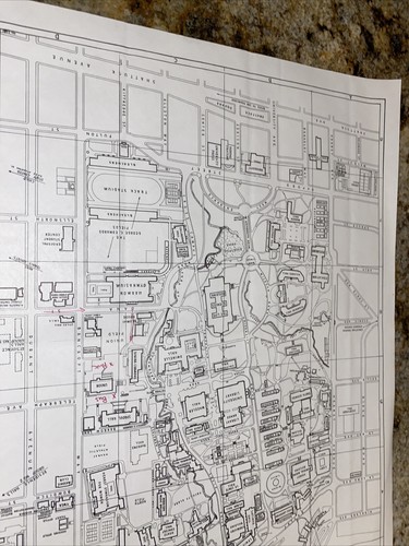 VINTAGE 1961 UNIVERSITY OF BERKELEY CALIFORNIA CAL CAMPUS STORES MAP RADIATION - Picture 2 of 11