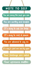 Mental Health Wall Art Decor, Positive Reminders NOTE TO SELF Affirmations Wo...