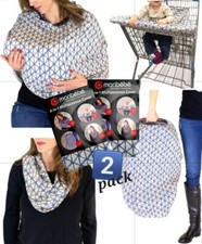2 Monbebe 4-in-1 Multipurpose Nursing Cover and Infinity Scarf, Blue
