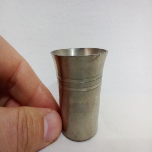 Grenningloh Vintage Pewter 95% Set 2 Liquor Vodka Cups Signed Germany 2" In Tall - Picture 3 of 10