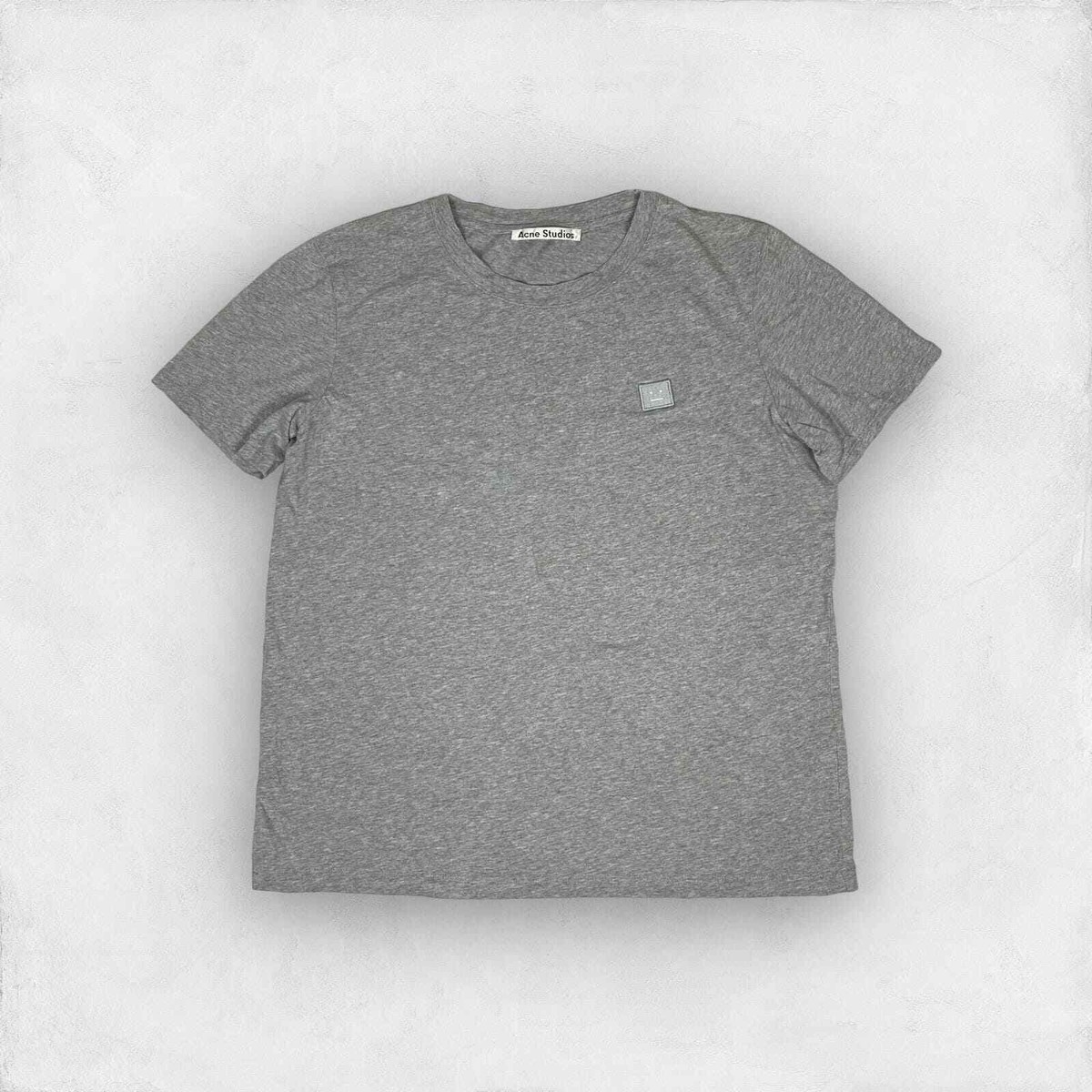 Acne Studios Men's Heather Gray Cotton Taline Face T-Shirt M