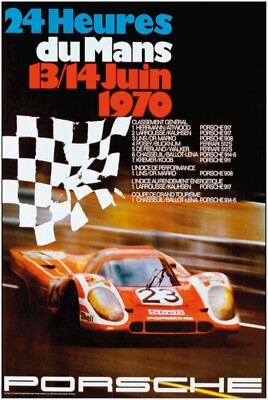 24 Heures Le Mans - 1970 - Vintage Racing Travel Poster - Auto