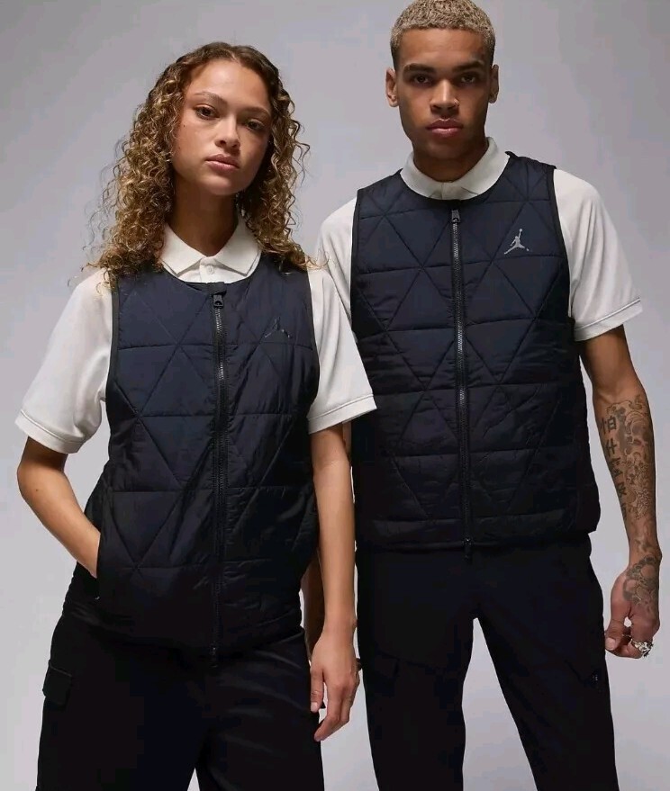 Nike Air Jordan Jumpman Sport Mens Medium Full Zip Golf Vest Black