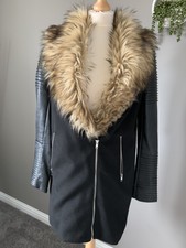 Women’s Biker Faux Fur Coat Size 10