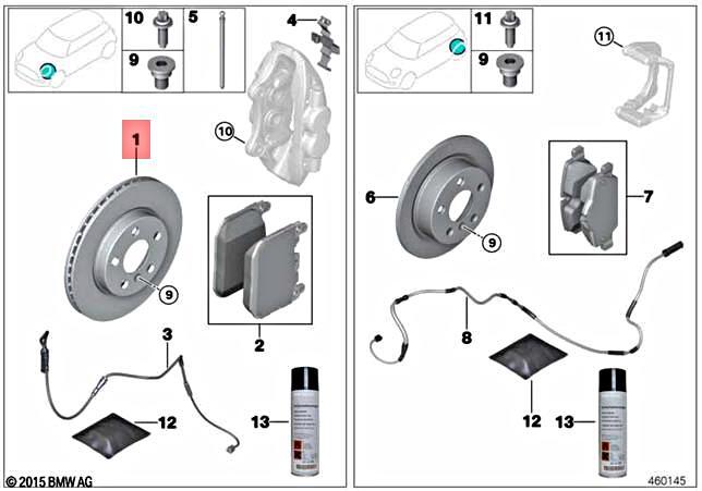 Genuine BMW BRAKE DISC LIGHTWEIGHT VENTILATED LEFT 348X36  