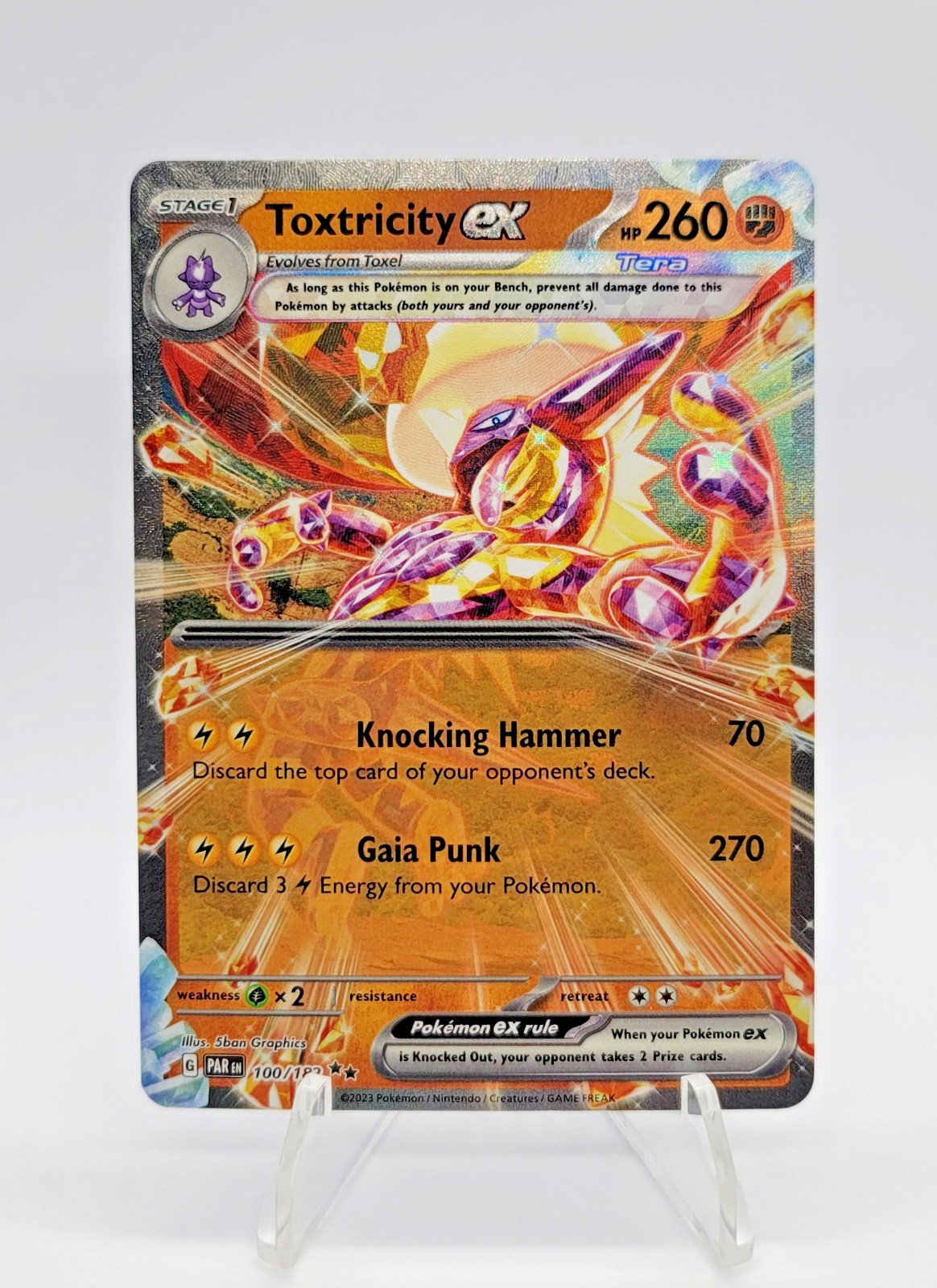 Toxtricity Ex 100/182 Pokemon Card Paradox Rift Double Rare NM