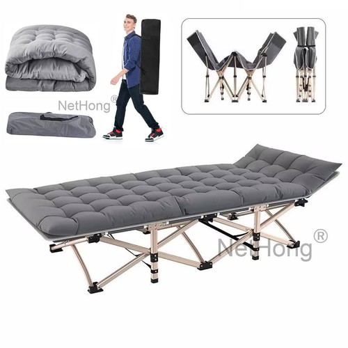 Cama de campo cama de camping cama tumbona cama de invitados 190 cm cama plegable 200 kg cama plegable XXL NUEVO - Imagen 11 de 15