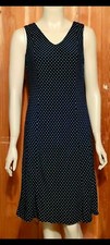 Ann Taylor LOFT Sz2(XS) BlackWhite Polka Dots Sleeveless Shift Dress VNeck Lined