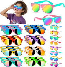 24Pack Kids Sunglasses Bulk Party Favors for Kids 4-8 Neon Toddlers Sunglasse...