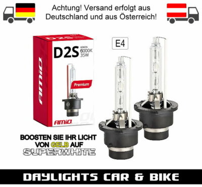 D2S AMiO SUPERWHITE BOOST 6000K XENON BRENNER LAMPEN 35W PREMIUM BIRNEN 85V