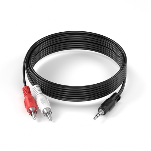 5m Cinch zu 3,5mm Klinke AUX Audio-Kabel | 2x Cinch RCA Stecker auf Klinke - Bild 6 von 7